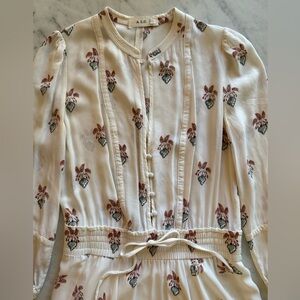 A.L.C. Cream Floral Mini Dress in Size 4